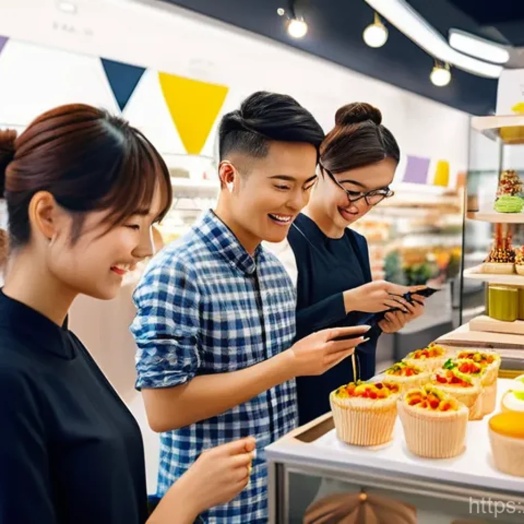 디저트 전문가의 글로벌 시장 진출 사례 - **Prompt 1: A Vibrant Blend of K-Desserts and Local Flavors**
A lively, bright scene set in a mo...