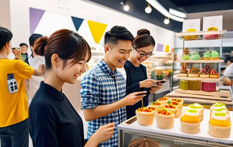 디저트 전문가의 글로벌 시장 진출 사례 - **Prompt 1: A Vibrant Blend of K-Desserts and Local Flavors**
A lively, bright scene set in a mo...