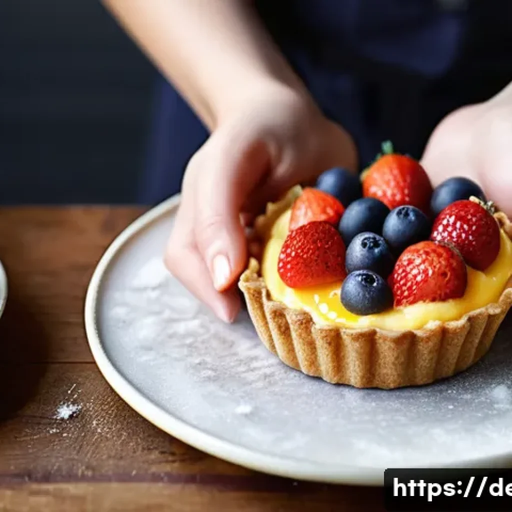 디저트 전문가의 식재료 보관 기술 - **Prompt 1: The Heart of Fresh Baking**
    A close-up shot of a pastry chef, a woman in her late 20...